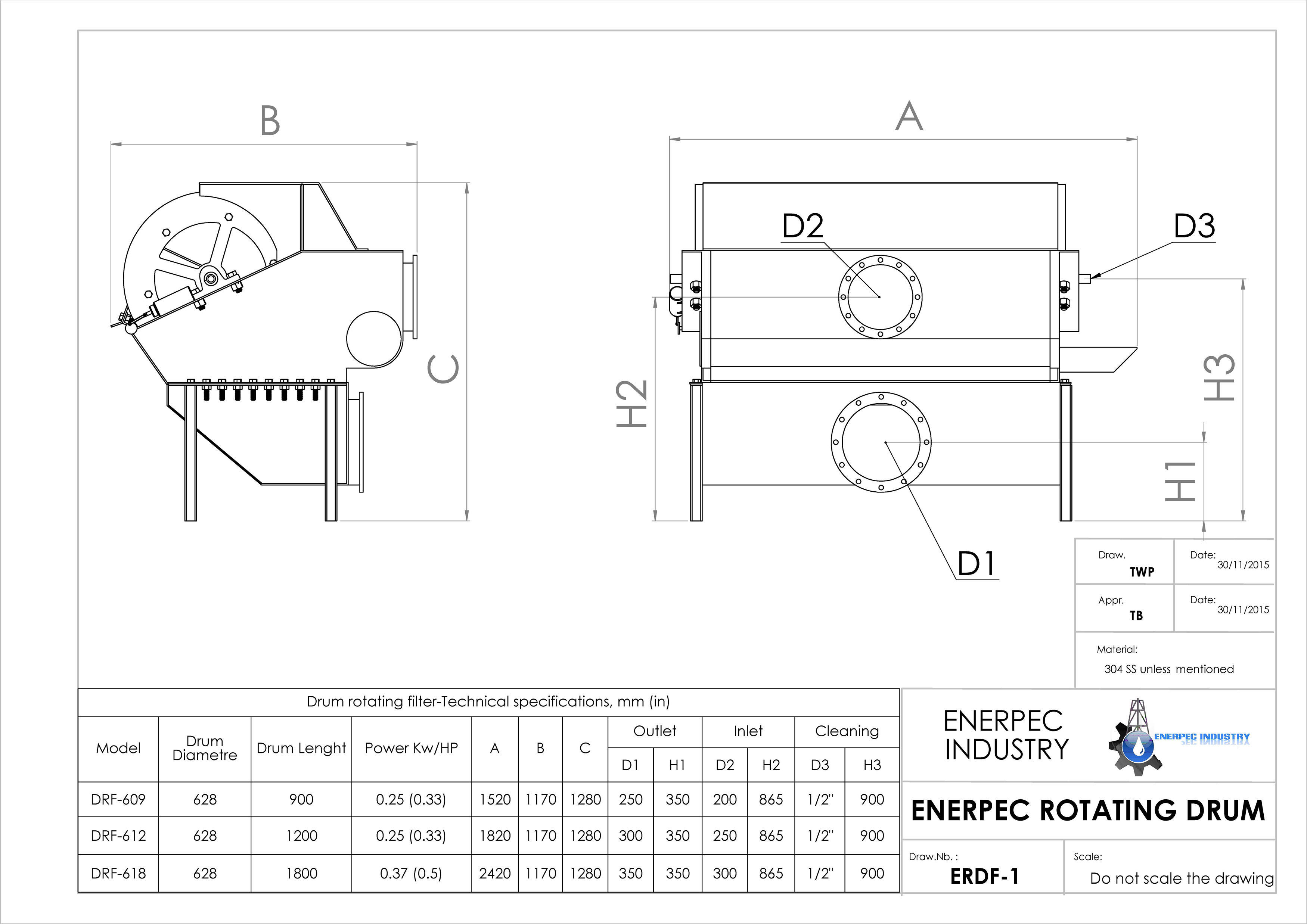Drum rotating filter Drum rotating filter